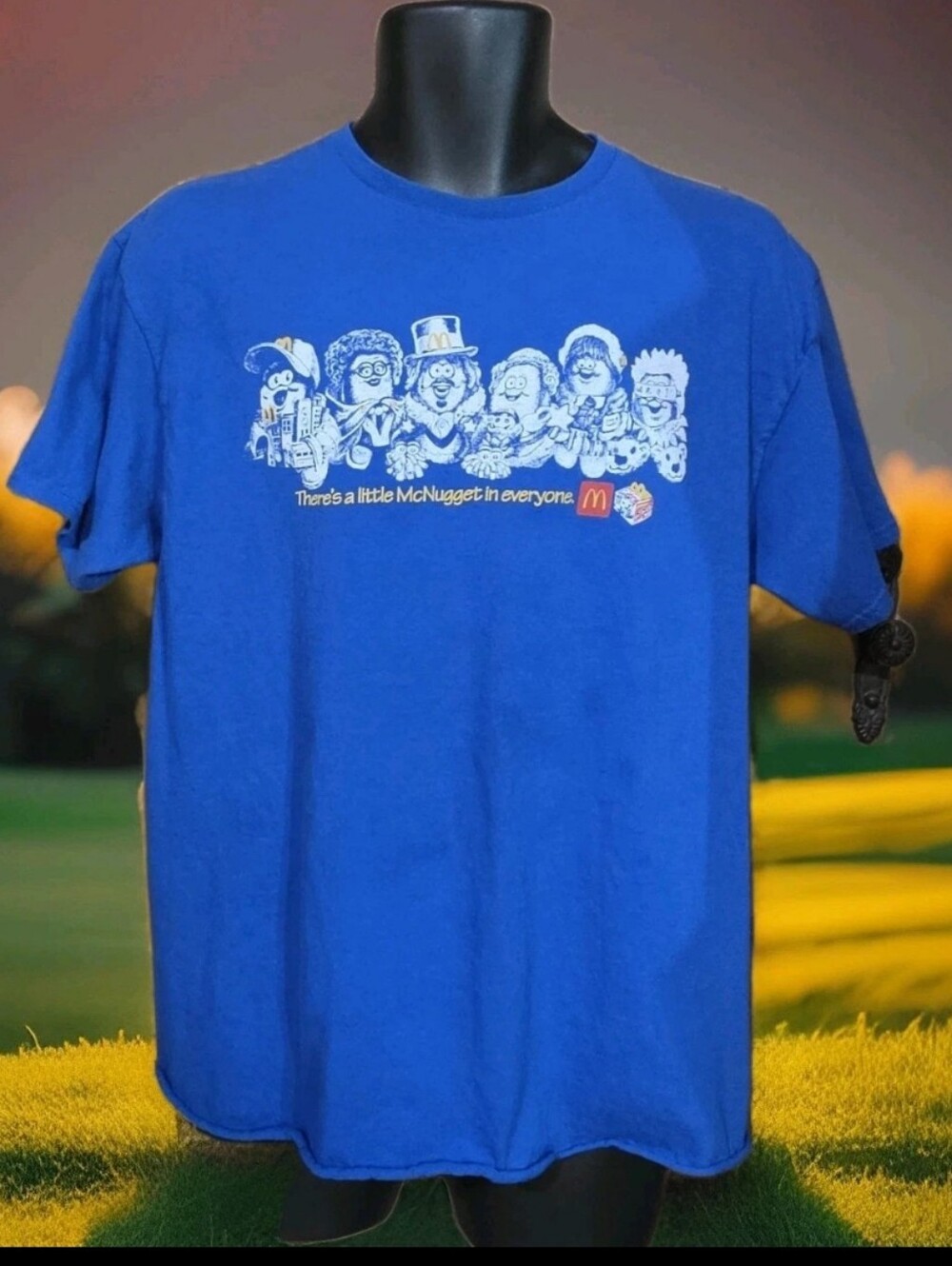 McDonalds Employee Shirt Mens Large Blue McNuggets Crew Kerwin Frost READ
